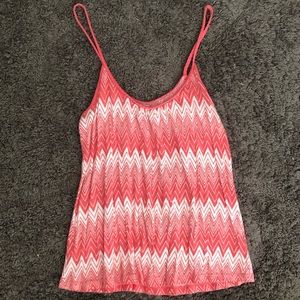 Old Navy XL Pink & White Striped Tank Top with Braided Straps
